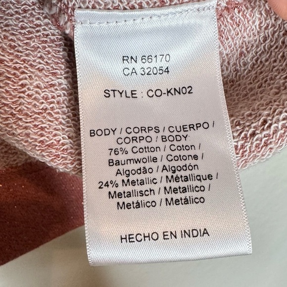 Chloe Oliver Anthropologie Embroidered Floral Sweatshirt Sz Large Boho Coral - Picture 6 of 9